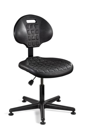 Everlast Desk Height Black Polyurethane Chair; Non-Tilt; Black Nylon Base