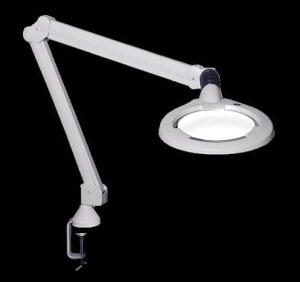 Circus LED\, 45" arm\, 5-D lens and clamp. White