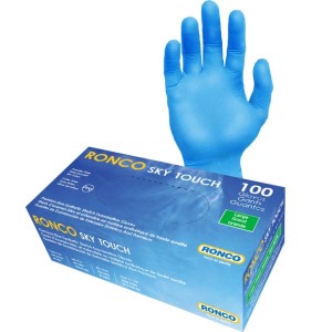 SkyTouch Synthetic Blue Examination Glove Powder Free Large 100x10