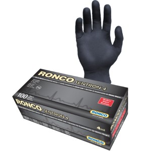 Sentron4 Black Nitrile Examination Glove Powder Free Medium 100x10