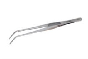 TWEEZERS UTILITY 7in CURVED CURVED TIPS, FINGER SERRATIONS