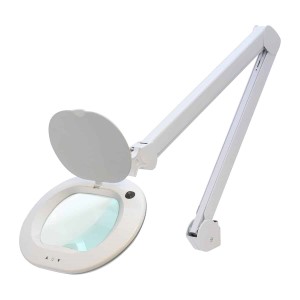 MAGNIFYING LAMP LED MAXI MAG WITH 5 DIOPTER 6" X 4" LENS, 60 ENERGY EFFICIENT SMD LEDS AND SPRING BALANCED ARM 86CM. WHITE COLOR