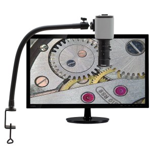 DIGITAL INSPECTION SYSTEM WITH FLEX ARM AND C-CLAMP, 360 DEGREE SWIVEL MOUNT, MIGHTY CAM HD CAMERA WITH MACRO LENS AND 216 RING LIGHT AND 22" HD MONITOR