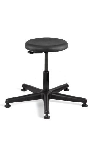 Versa Desk Height Polyurethane Backless Stool; Black Nylon Base