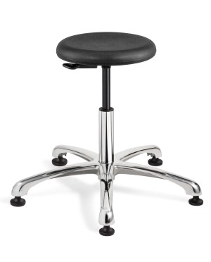 Versa Desk Height Polyurethane Backless Stool; Polished Aluminum Base