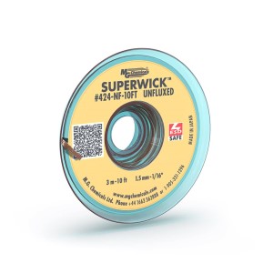 Superwick - #2 Yellow, Static Free, Unflux, 1.5 mm - 1/16", 10 ft (will be available on January 1, 2023)