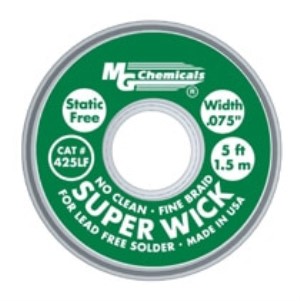 SUPERWICK - #3 GREEN STATIC FREE, NO CLEAN, FOR LF SOLDER, 2.0 mm - 1/12"