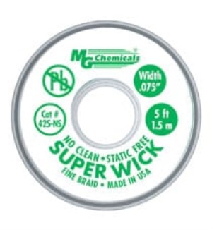 SUPERWICK - #3 GREEN, STATIC FREE, NO CLEAN, 2.0 mm - 1/12"