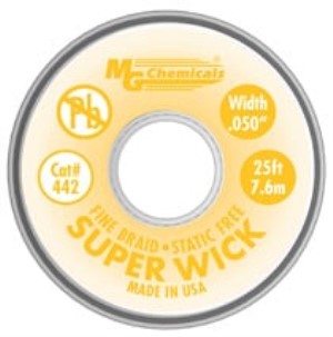 SUPERWICK - #2 YELLOW, FINE BRAID, 1.5 mm - 1/16"