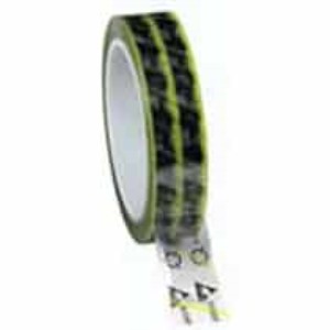 WESCORP ESD TAPE, CLEAR YELLOW STRIPE, 1INx72YD, 3 IN CORE
