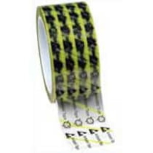 WESCORP ESD TAPE, CLEAR YELLOW STRIPE, 2INx72YD, 3 IN CORE