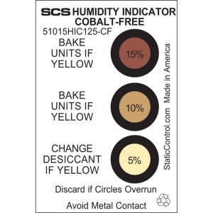 HUMIDITY INDICATOR CARD, COBALT-FREE, 5-10-15%,  125/CAN