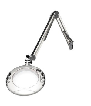 O.C. White 7.5 " Green-Lite  LED Magnifier; 4 Diopter (2X); ESD Safe; Intuitive Lighting Controls with 3 Bank LED Adjustability; Die-Cast Aluminum Construction\\\, Crown White Optical Glass; Table Edge Clamp; 43 " Reach; 100-240v (50/60hz); 12 LED Array only consumes 8W on high.   Medical White