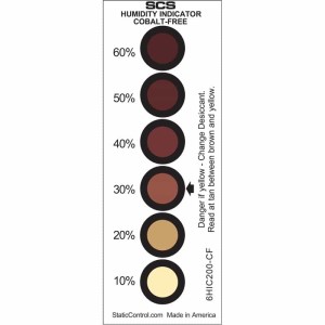 HUMIDITY INDICATOR CARD, COBALT-FREE, 6HIC 10-20-30-40-50-60%, 200/CAN