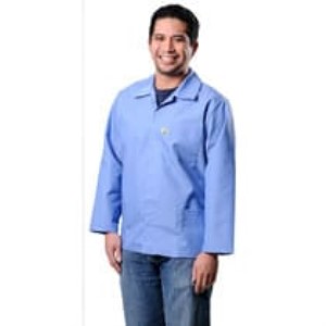SMOCK, ESD, HEAVY DUTY, COTTON POLY, 1% C,  BLUE, SMALL