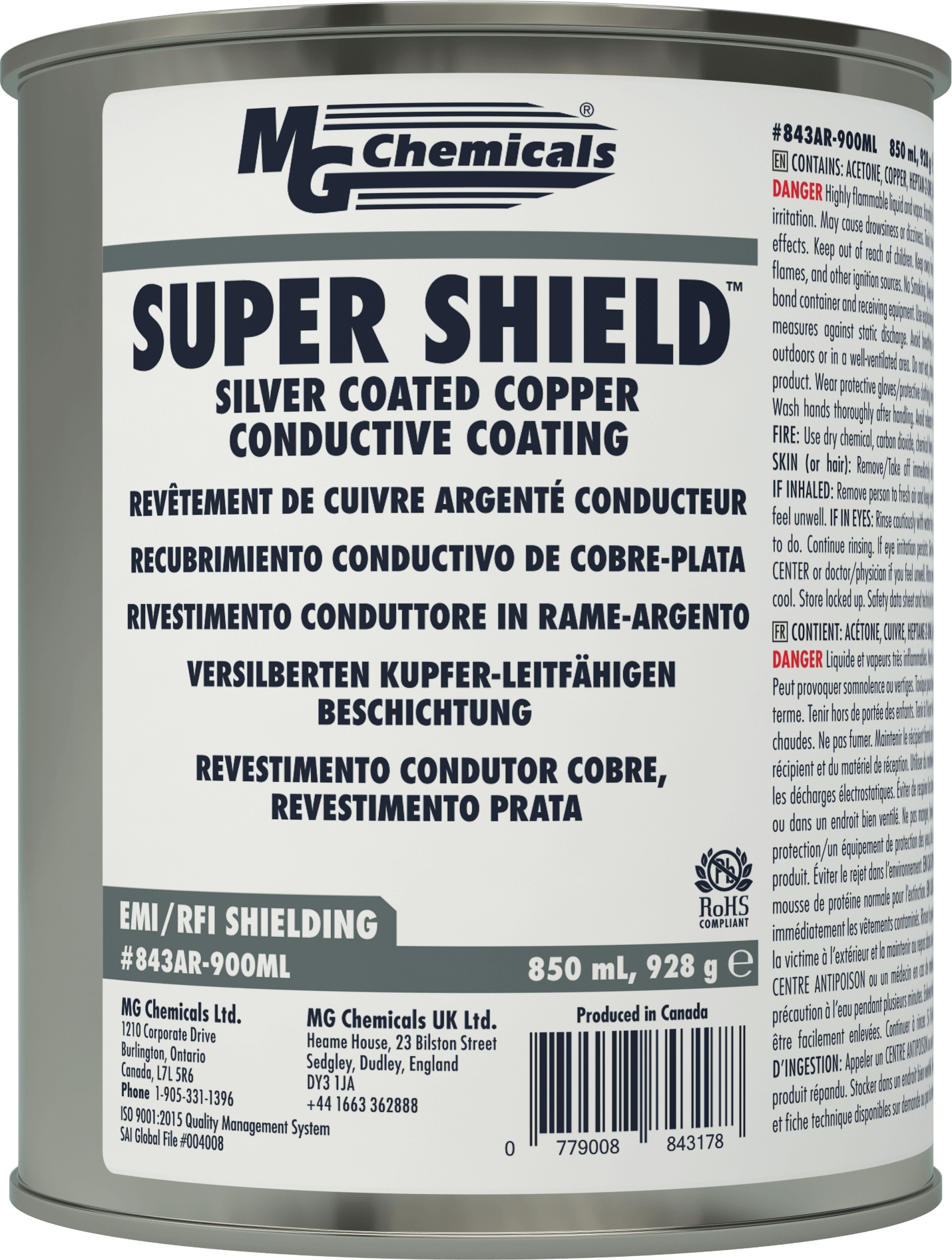 SUPER SHIELD Silver Coated Copper Conductive Coating - UL Recognized (Pre-diluted)