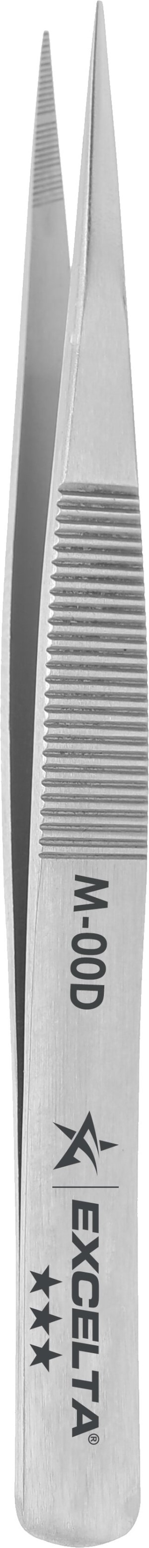 Tweezers - Straight Medium Point - Miniature Carbon Steel - Tip Serrations