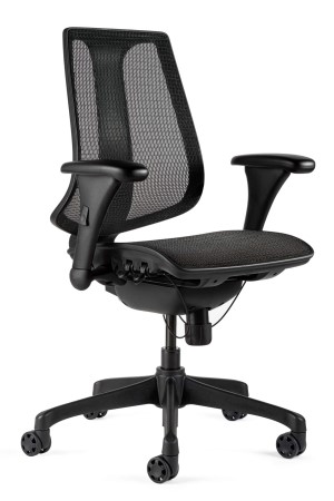 Bevco Modern Mesh Chair, Contoured Backrest With Lumbar Support, Seat Slider, Adjustable Arms, Black Nylon Base, All-Purpose Casters, 18.75"-22.25" Seat Height Adj., 275lb Weight Capacity, 5yr Warranty