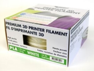 White PLA 3D Printer Filament, 1.75 mm, 1 kg Spool