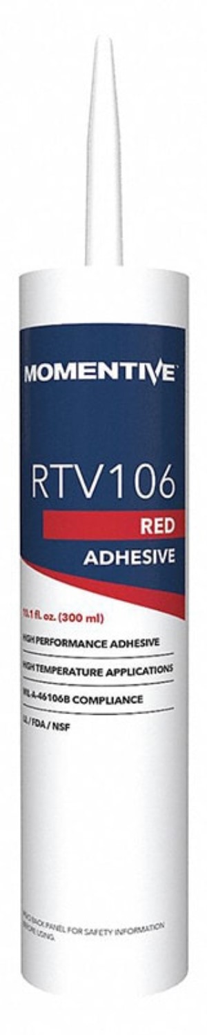 RTV 106 SILICONE, ONE-PART, RED, PASTE, HIGH TEMP., Requires Dispensing Gun