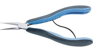 Ergonomic pliers, chain nose, smooth jaw