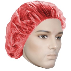 EasyBr PP Bouffant Cap Red 24" 100x10