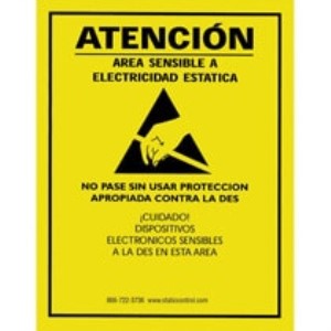 SIGN, ATTENTION, 17IN x 22IN, RS-471, SPANISH