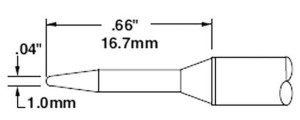 CARTRIDGE/ CONICAL/ LONG/ 1MM (0.04 IN)