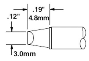 CARTRIDGE/ CHISEL/ 3MM (0.12 IN)/ 90DEG