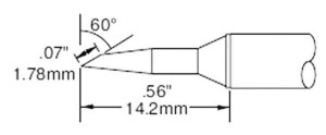 CARTRIDGE/ BEVEL/ 1.78MM (0.07 IN)/ 60DEG