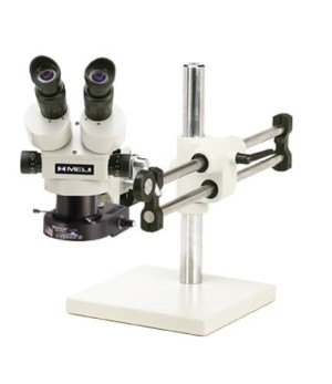 Meiji Stereo-Zoom Microscope System; Standard Range 3.5-45x; 10X Eye Pieces; 0.5x Lens; LV2000 LED Ring Light