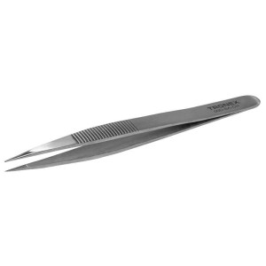 PRECISION SS TWEEZERS, SERRATED TIPS & FINGER  GROOVES FINE 00 SA