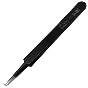 PRECISION SS ESD TWEEZERS, TAPERED WITH 45 DEGREE  BENT TIPS VERY FINE 5BB SA