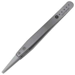 PRECISION TWEEZERS W/ REPLACEABLE CERAMIC TIPS,  STRONG FLAT BODY CER. TIPS BLUNT CERAMIC SA