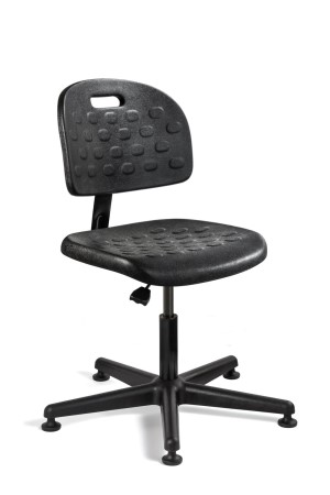 Breva Desk Height Black Polyurethane Chair; Black Nylon Base