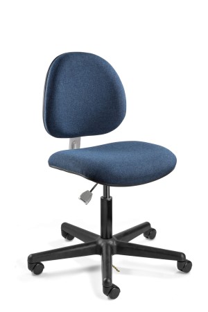 Lexington Desk Height ESD Navy Fabric Chair; Black Nylon Base; Hard Floor Casters