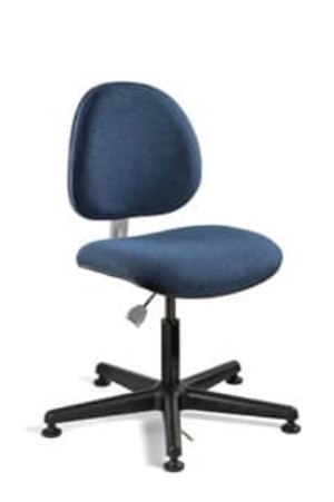 Lexington Desk Height ESD Navy Fabric Chair; Black Nylon Base
