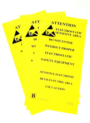 10" X20" WARNING HANGING SIGN DOUBLE SIDED W/ HOLES             