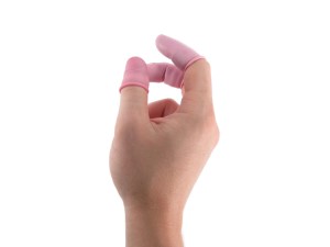 PINK ANTISTATIC FINGER COTS SMALL